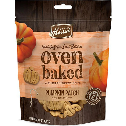 Merrick Oven Baked Pumpkin Patch with Real Pumpkin Dog Treats, 11-oz bag (Case of 6)