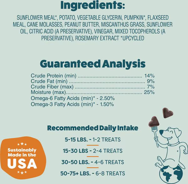 Shameless Pets Peanut Butter & Pumpkin Soft Baked Dog Treats, 6-oz bag
