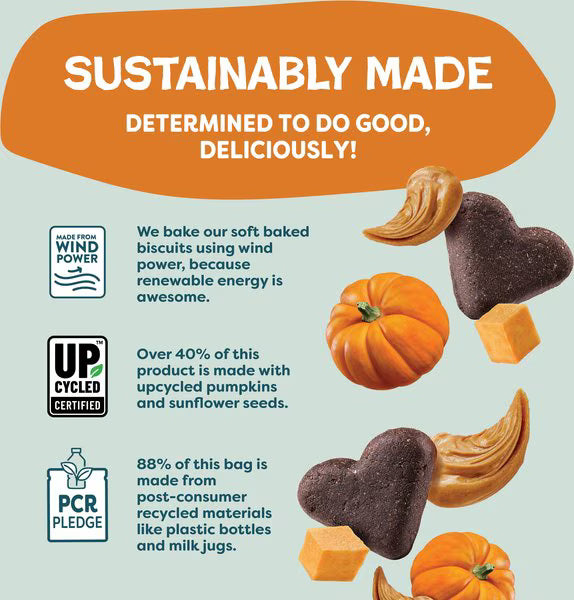 Shameless Pets Peanut Butter & Pumpkin Soft Baked Dog Treats, 6-oz bag