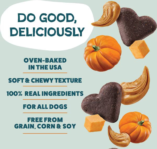 Shameless Pets Peanut Butter & Pumpkin Soft Baked Dog Treats, 6-oz bag