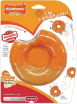 Nylabone Power Chew Donut 70th Birthday Dog Toy, Orange Pumpkin & Peanut Butter, Large