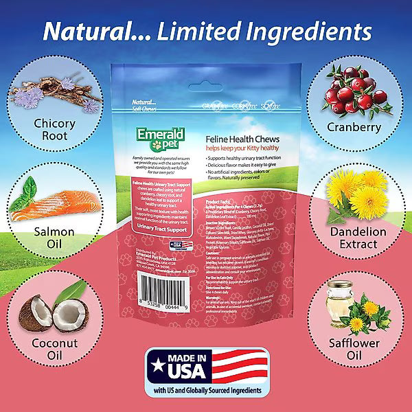 Emerald Pet Feline Health Urinary Tract Support Grain-Free Cat Treats, 2.5-oz bag