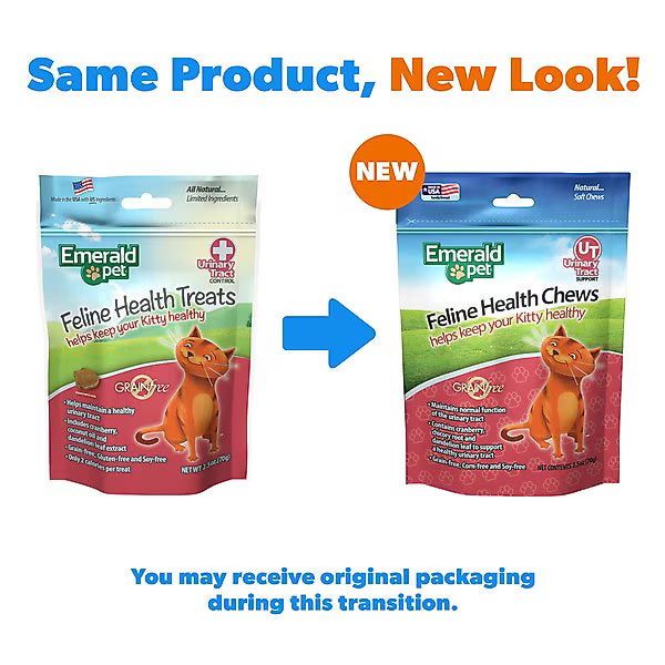 Emerald Pet Feline Health Urinary Tract Support Grain-Free Cat Treats, 2.5-oz bag