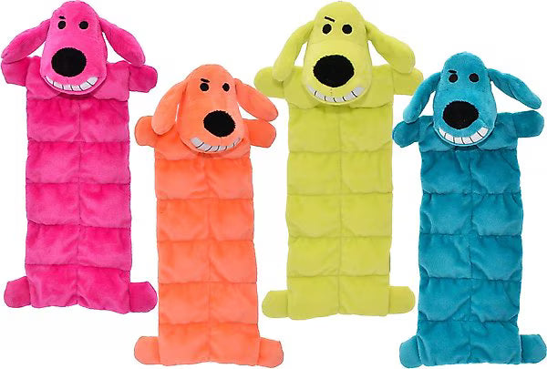 Multipet Loofa Squeaker Mat Soft Plush Dog Toy, Color Varies, 12-in