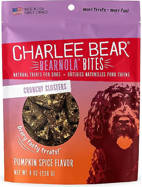 Charlee Bear Bearnola Bites Pumpkin Spice Flavor Dog Treats, 8-oz bag