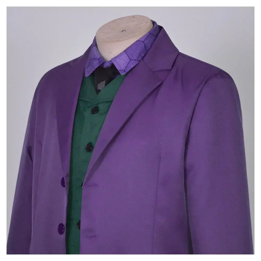 2025 Heath Ledger purple jacket suit with green vest, perfect for costume parties or cosplay events