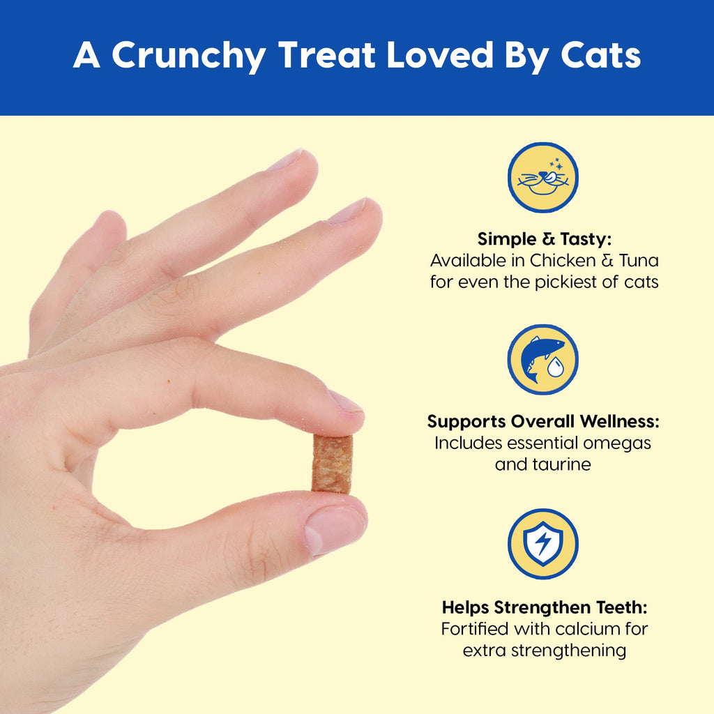 Ark Naturals Kiss Me-Ow Strengthening Tuna Dental Chews Crunchy Cat Treats, 6-oz bag