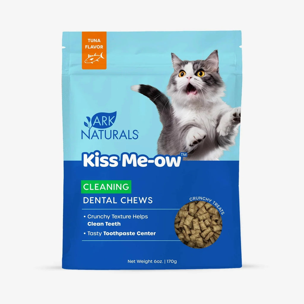 Ark Naturals Kiss Me-Ow Cleaning Tuna Dental Chews Crunchy Cat Treats, 6-oz bag
