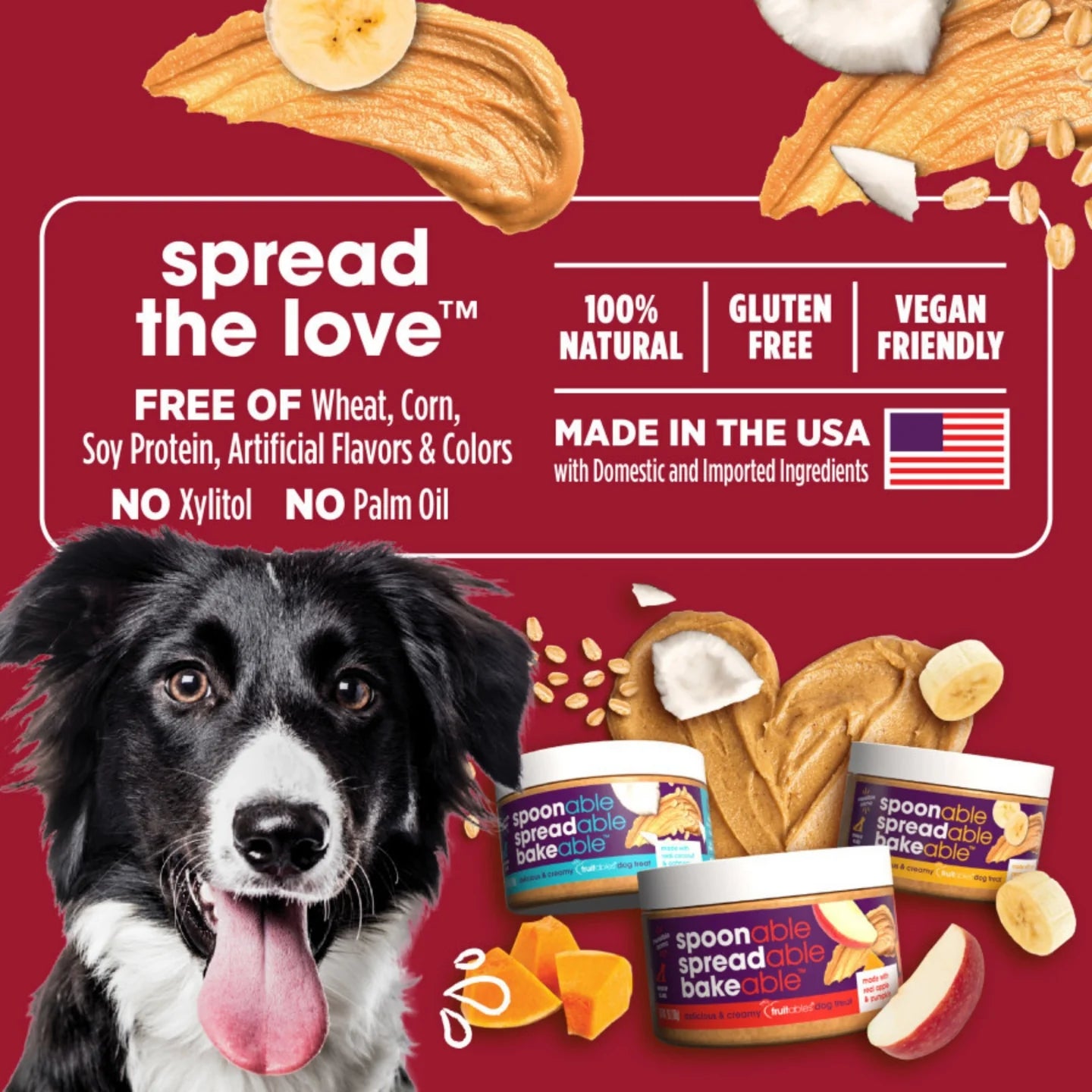 Fruitables Spreadables Creamy Dog Treat Real Apple and Pumpkin 7oz.