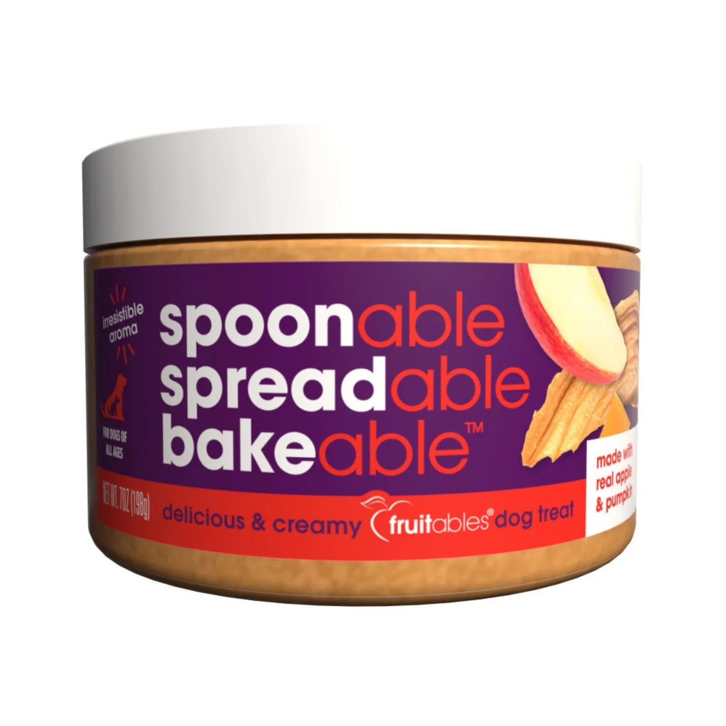 Fruitables Spreadables Creamy Dog Treat Real Apple and Pumpkin 7oz.