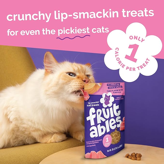 Fruitables Tuna and Pumpkin Deliciously Healthy Cat Treats, 2.5 oz.