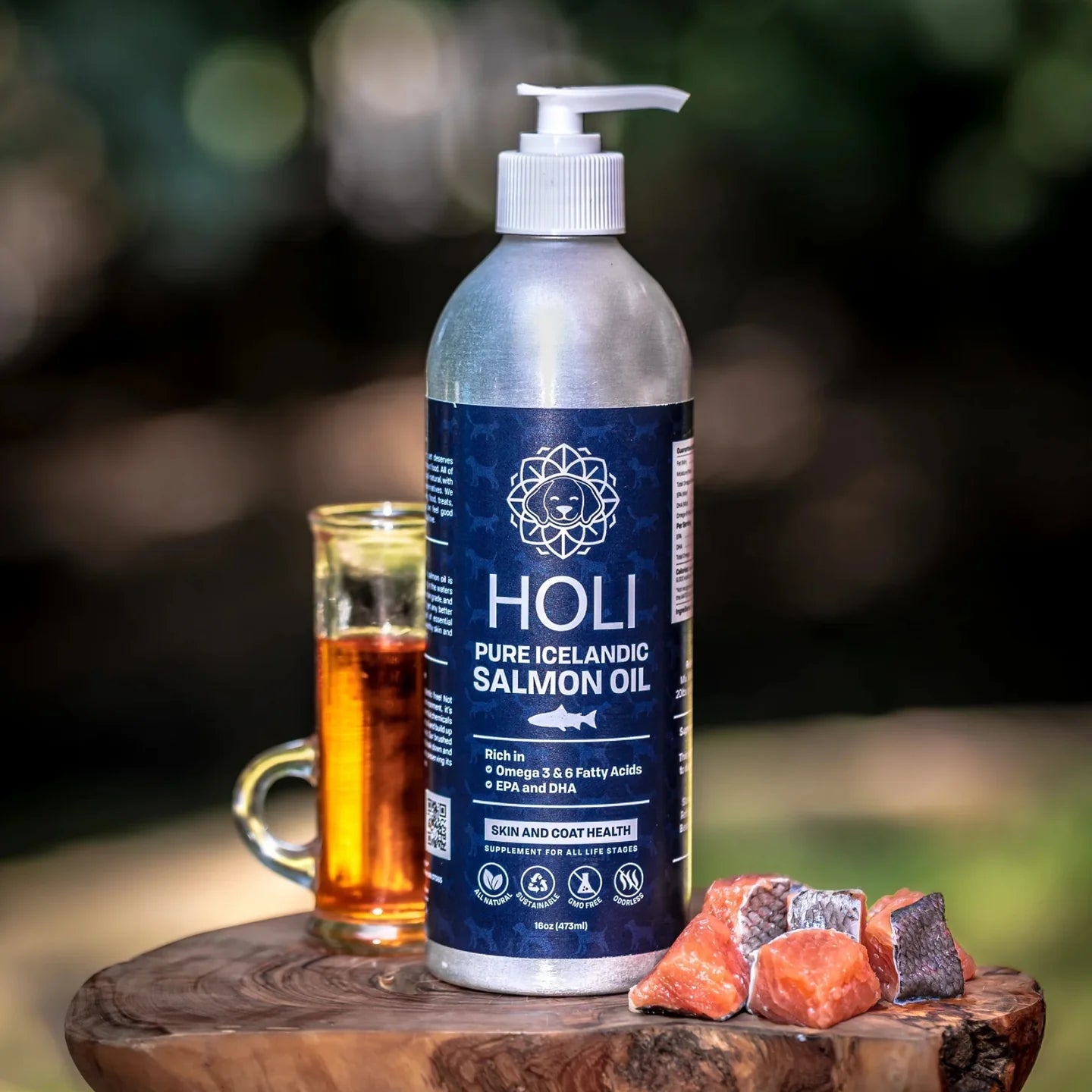 Holi Dog & Cat Icelandic Salmon Oil 16oz.