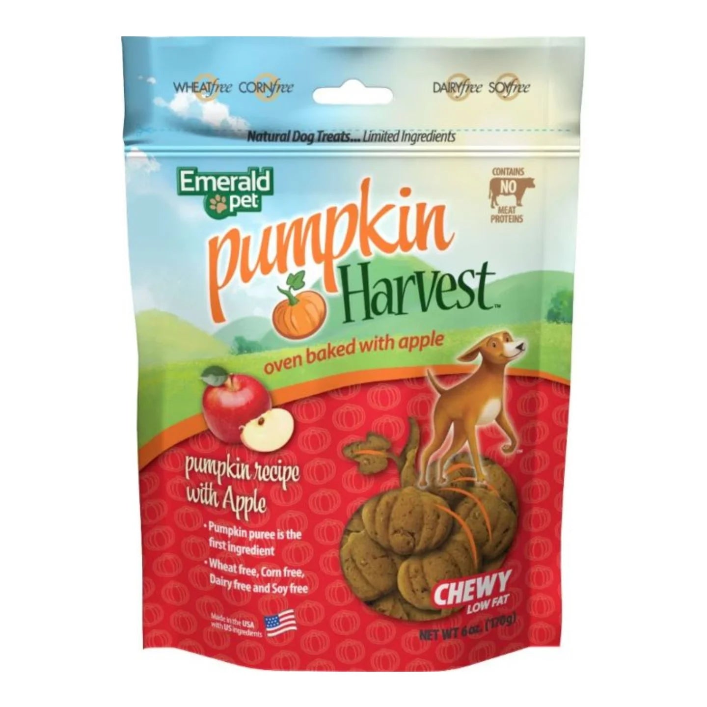 Emerald Pet Pumpkin Harvest Chewy Dog Treats Pumpkin/Apple 6 Oz
