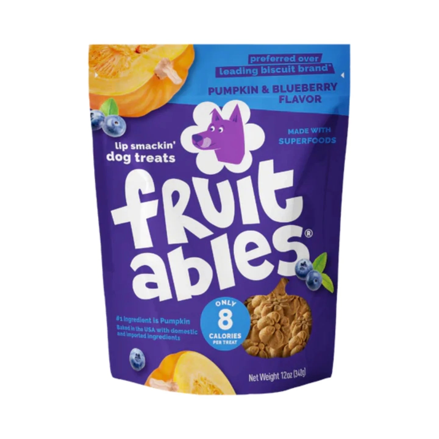 Fruitables Pumpkin & Blueberry Flavor Dog Treats, 7-oz bag