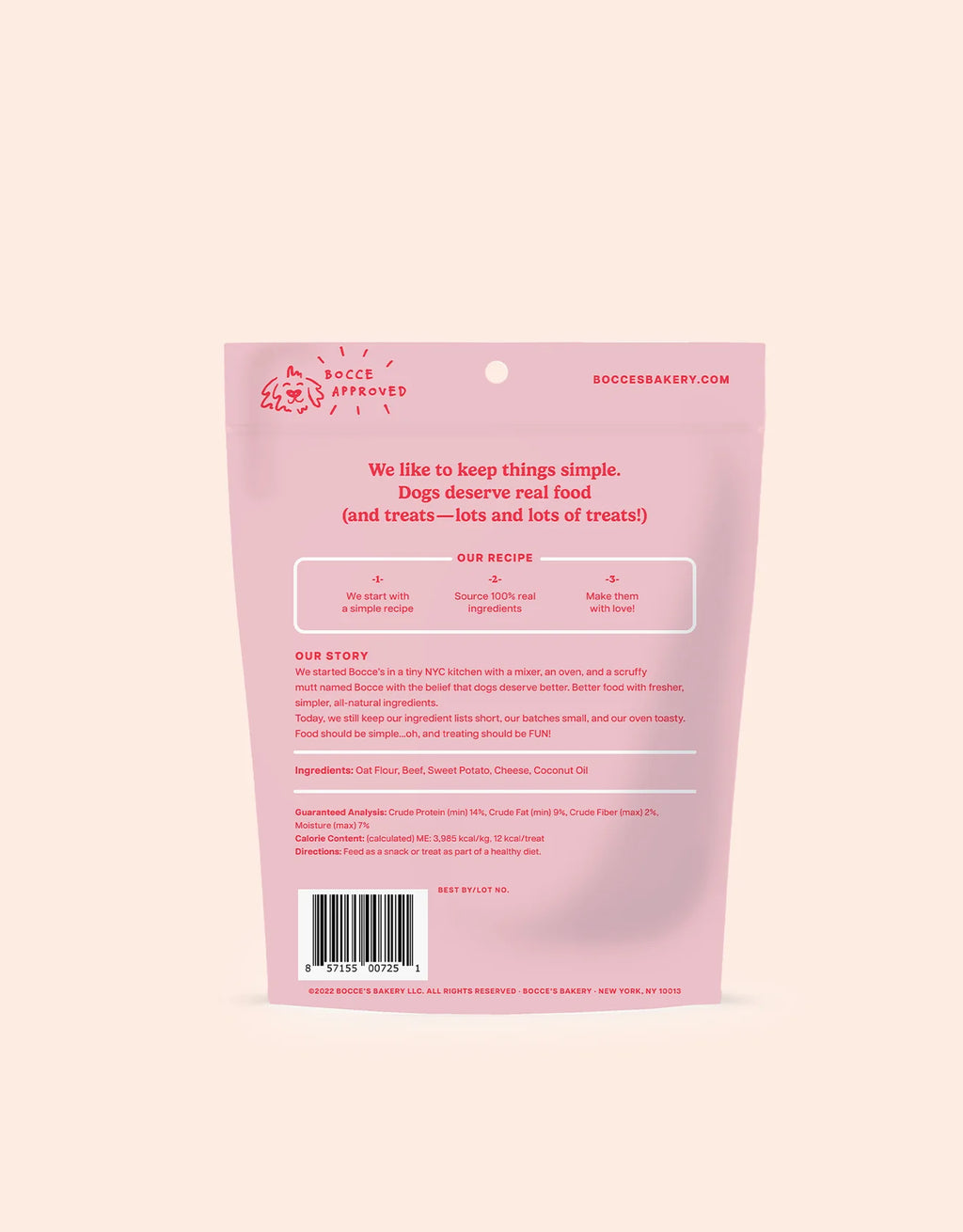 Bocce's Bakery Dog Biscuits Burgers And Fries 5oz.