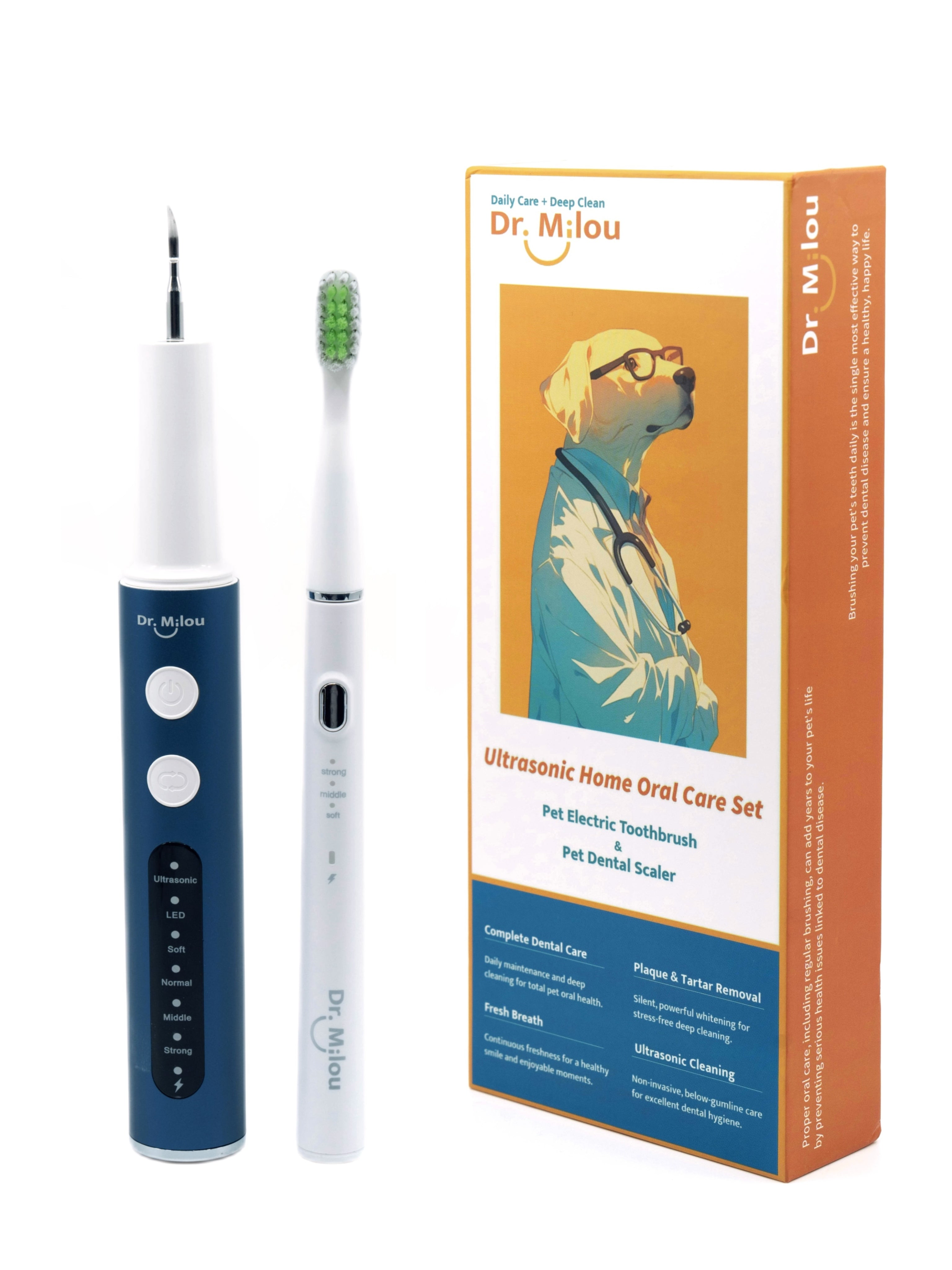 Home Pet Oral Care (Electric Toothbrush / Ultrasonic Dental Scaler / Full Set) by Dr. Milou