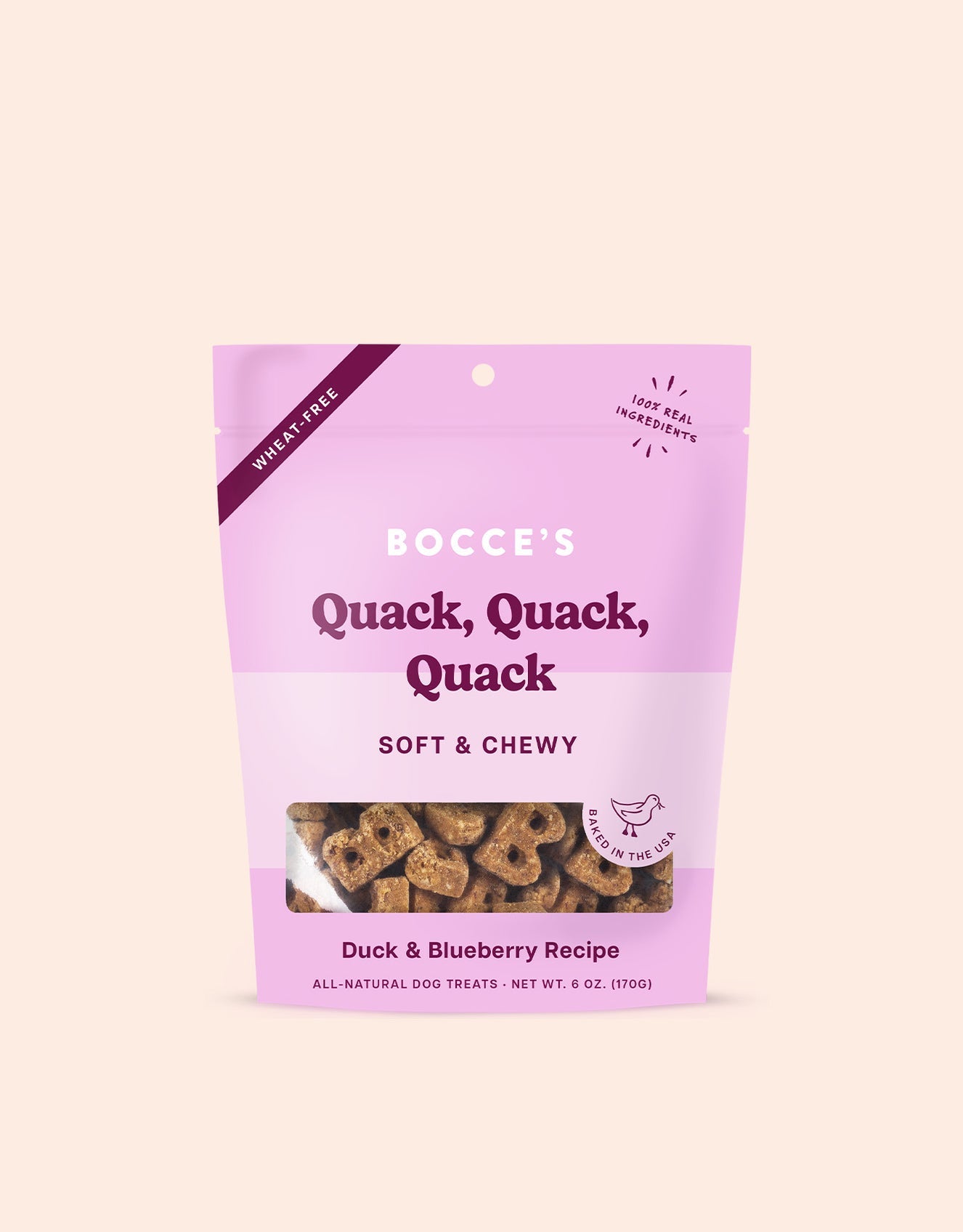 Bocce's Bakery Dog Soft And Chewy Quack Quack 6oz