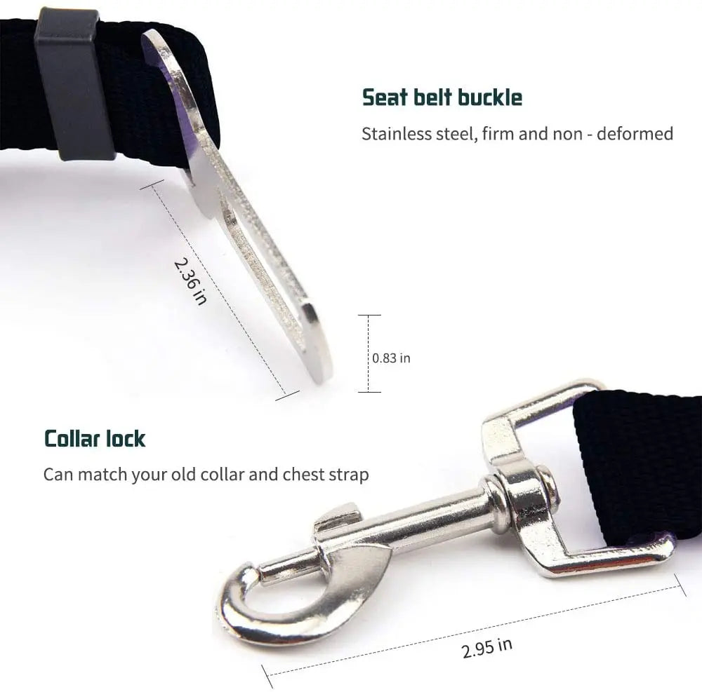 SafeRide Adjustable Pet Car Seat Belt Clip