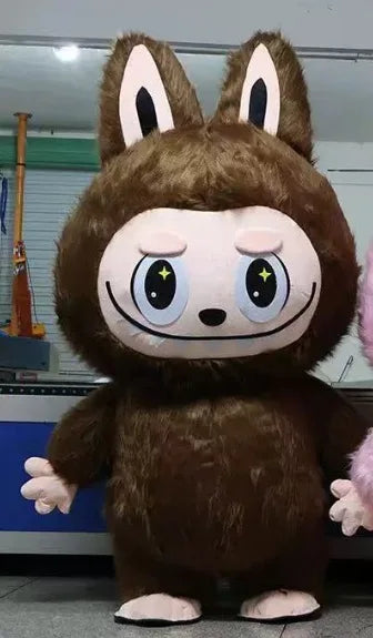Zoomies & Co Brown Bunny Mascot Costume with Large Eyes and Cute Ears for Events and Parties