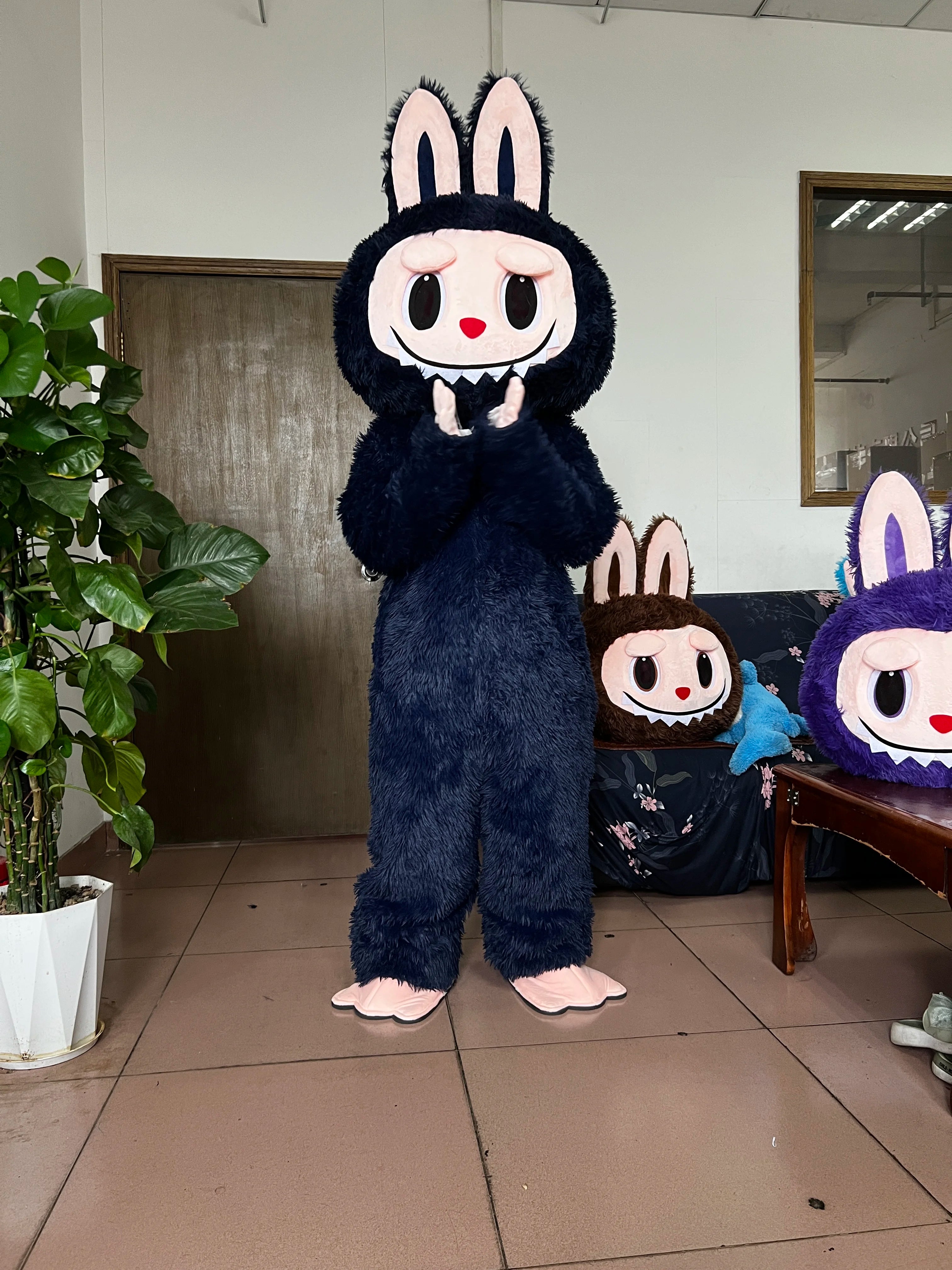 Zoomies & Co Plush Bunny Costume with Hood and Character Face for Kids and Adults