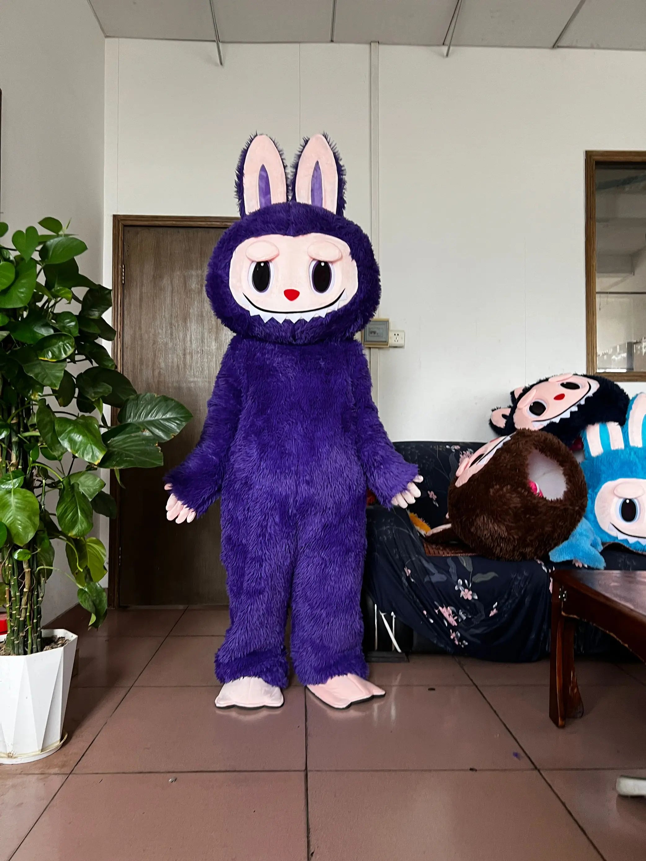Purple Bunny Costume by Zoomies & Co with fluffy texture and cute facial features
