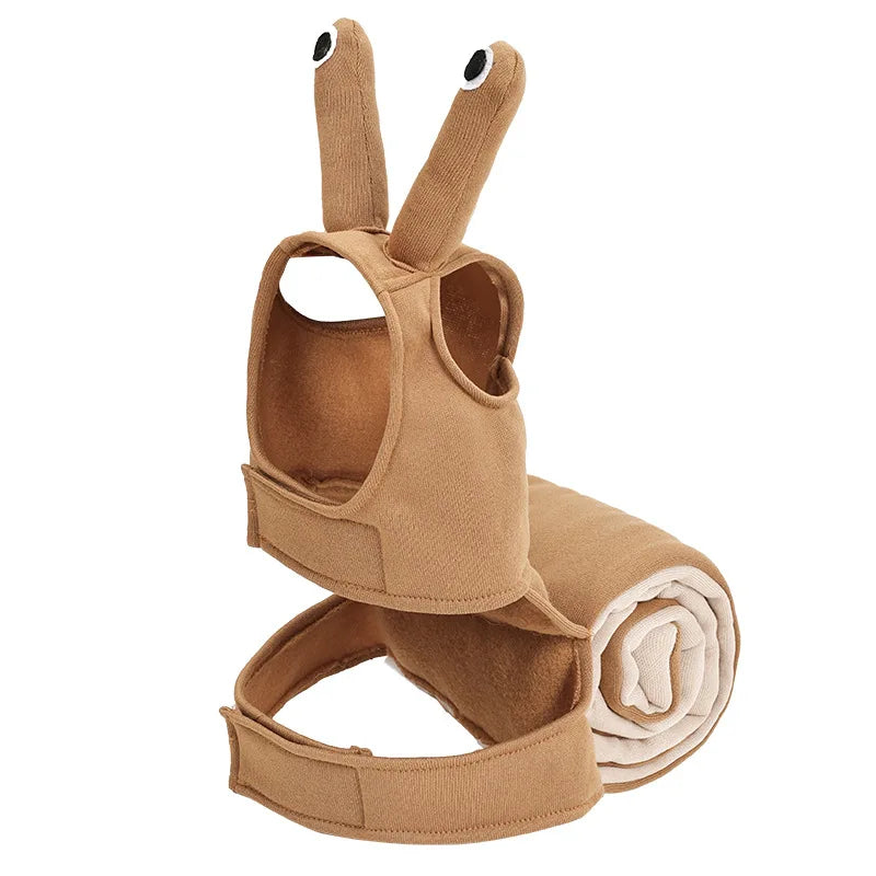 Halloween dog snail costume with soft fabric and fun snail shell design for pets
