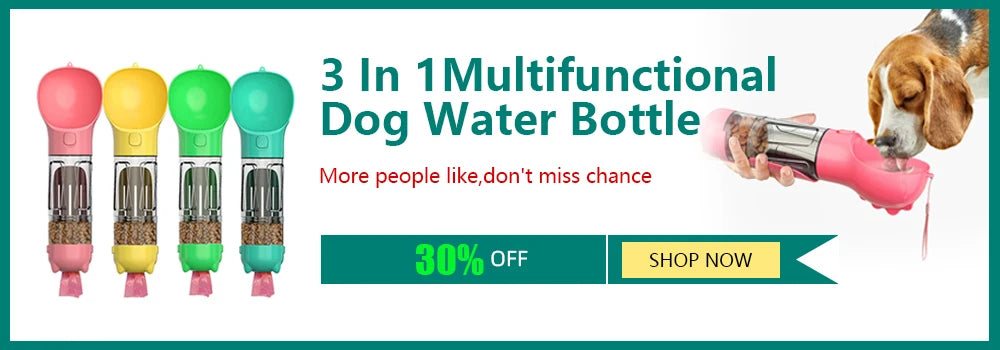 3 in 1 Multifunctional Dog Water Bottle in vibrant colors for easy hydration on the go