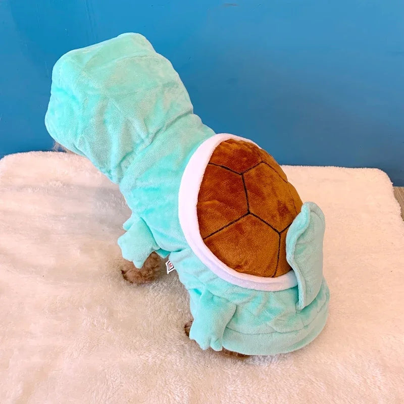 Cute dog Halloween costume funny designed as a turtle with a soft shell for playful pets