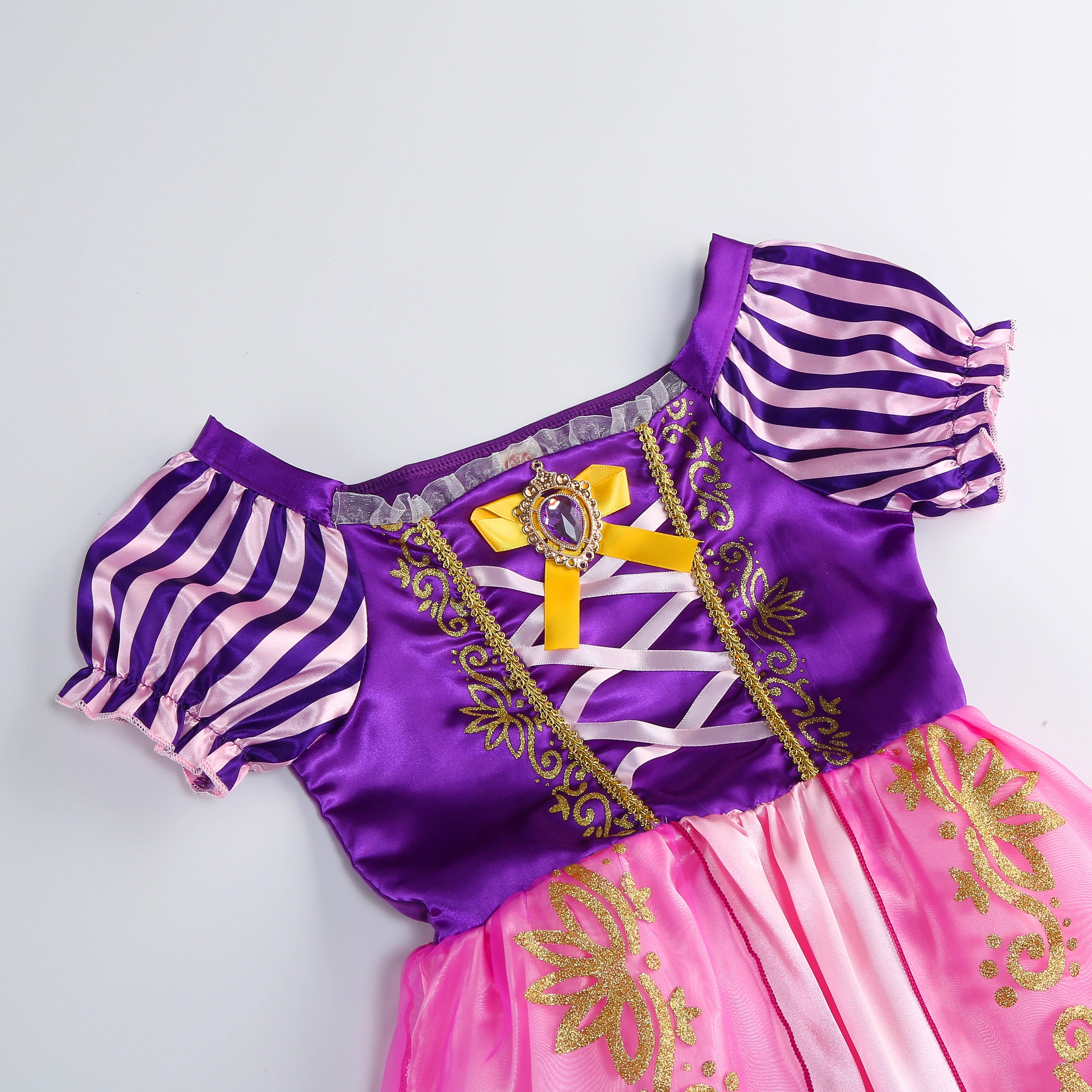 Disney Rapunzel Costume Dress with Purple Bodice and Pink Skirt for Kids' Dress-Up Play