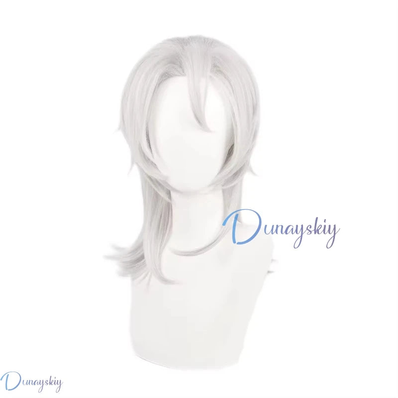 Demon Slayer Uzui Tengen wig with sleek white hair for cosplay enthusiasts