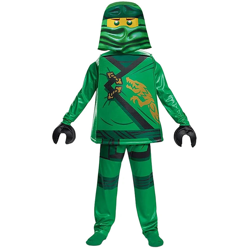 Kids Ninja Lloyd Costume featuring green colors and dragon design for imaginative play