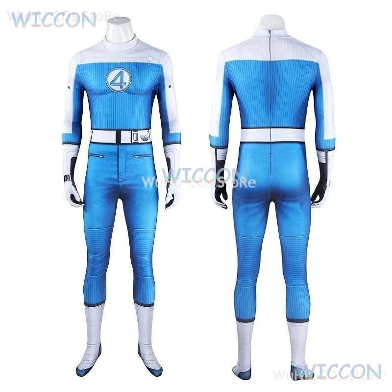 Fantastic Four Blue Jumpsuit Cosplay Set