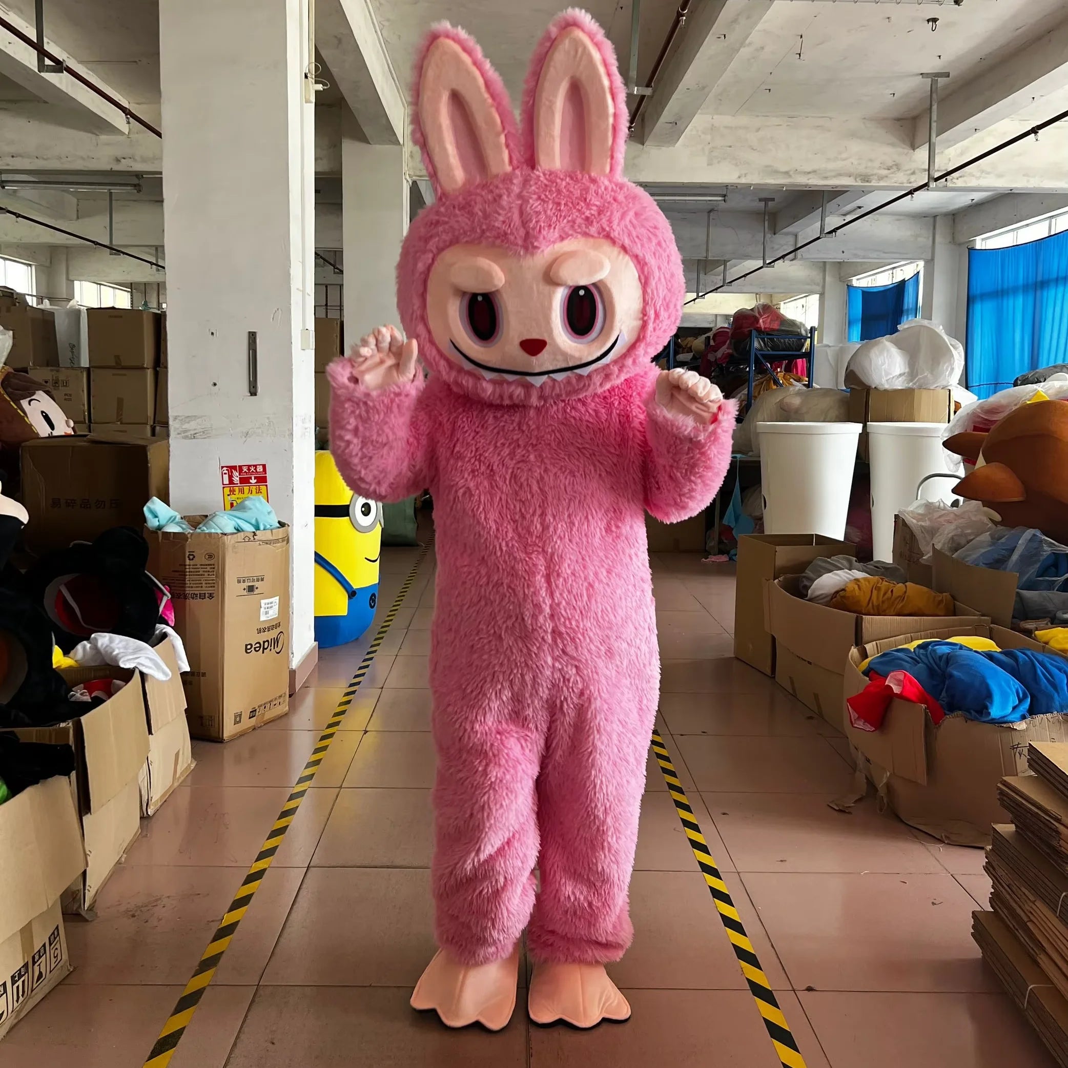 Zoomies & Co Cartoon-Style Pink Bunny Costume with Large Head for Dress-Up Events and Parties