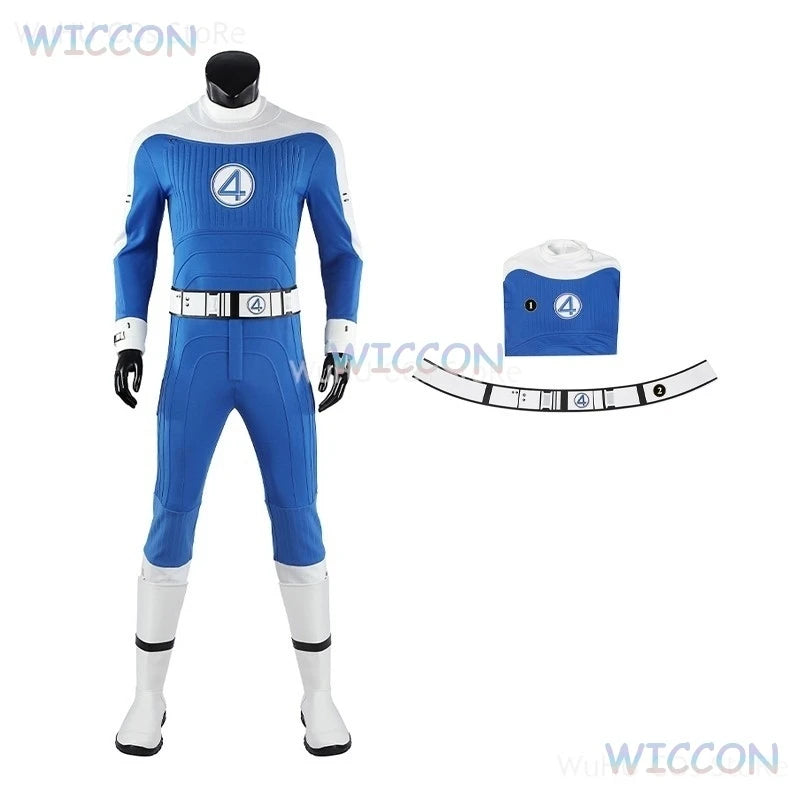 Fantastic Four Blue Jumpsuit Cosplay Set