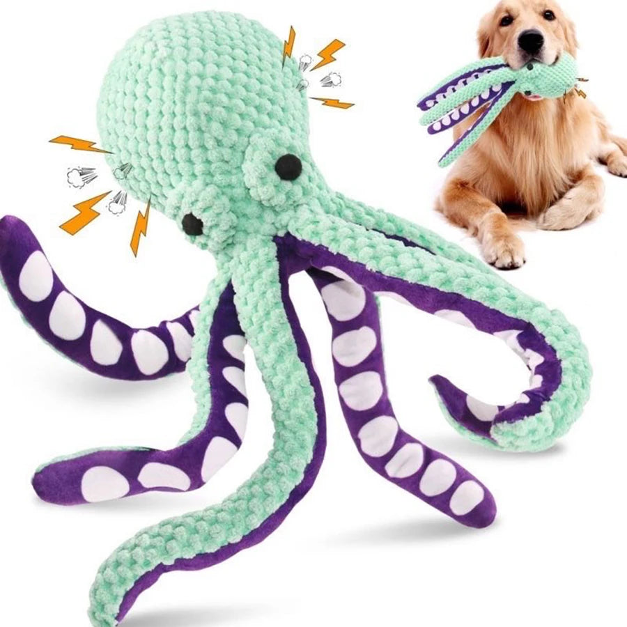 OctoChomp Plush Squeaker Dog Toy