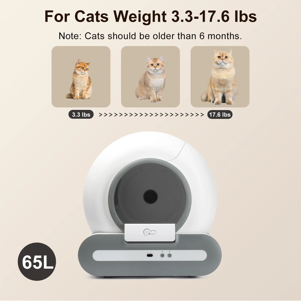 DOEL 65L Self-Cleaning Smart Litter Box