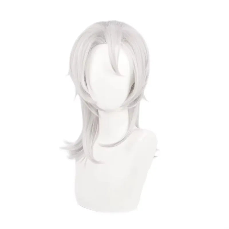 Demon Slayer Uzui Tengen wig and uniform in white with layered styling for cosplay fans