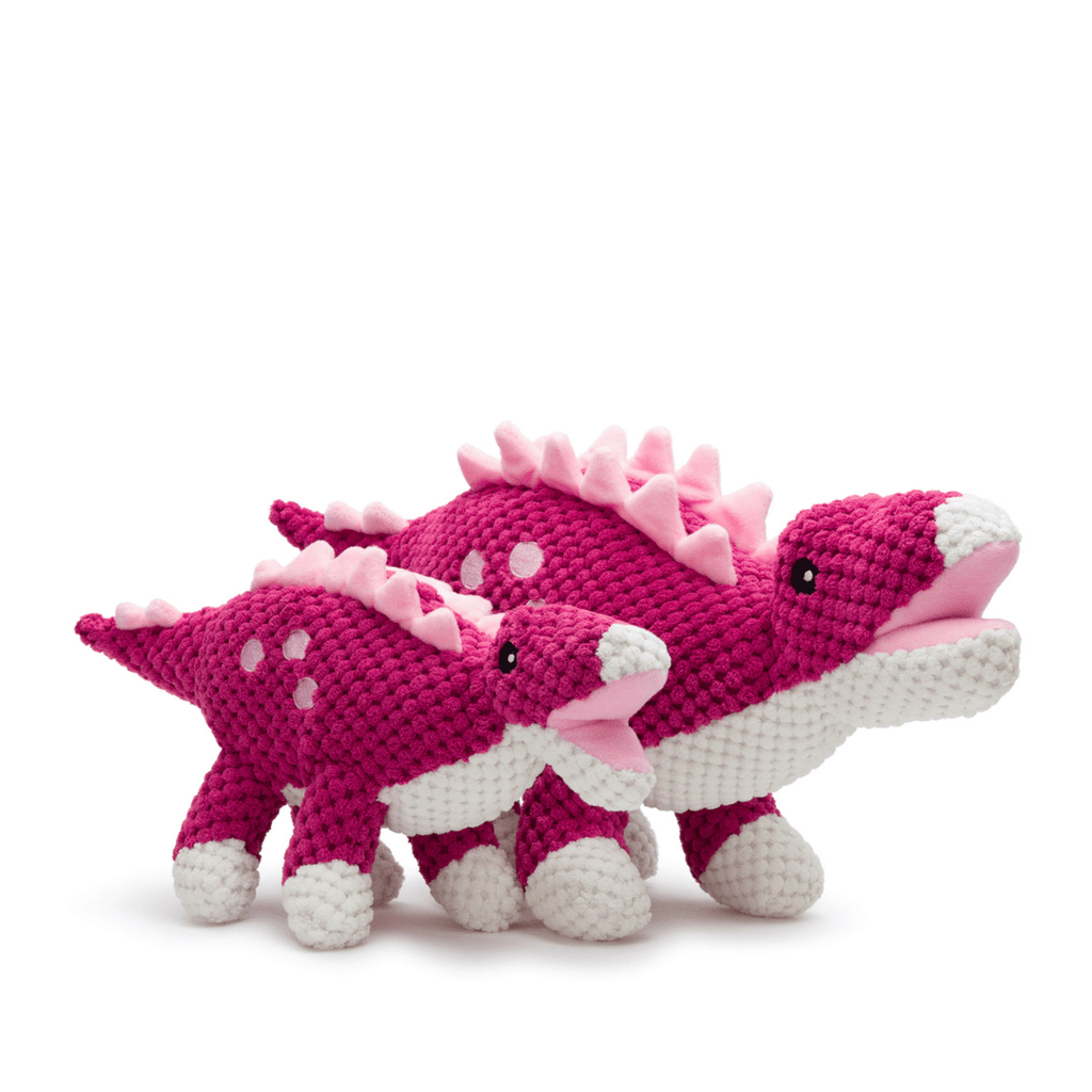 Fabdog Dog Floppy Stegosaurus Dinosaur Pink