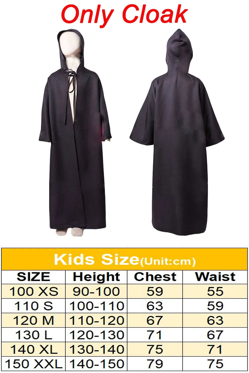 Anakin Skywalker kids costume black cloak for imaginative play and Halloween events