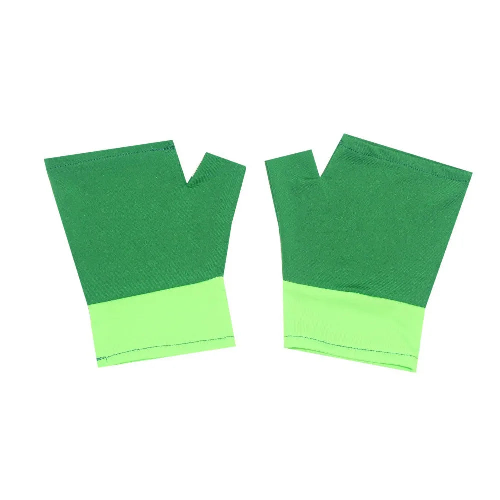Green fingerless gloves for Ash Pokemon costume with accessories for cosplay and themed parties