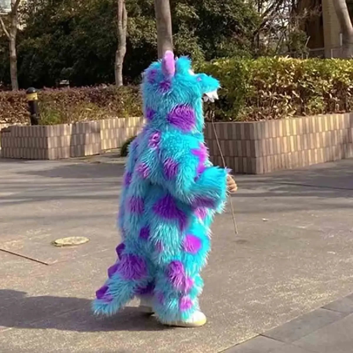Colorful baby monster onesie Halloween costume with fuzzy texture and fun design for kids