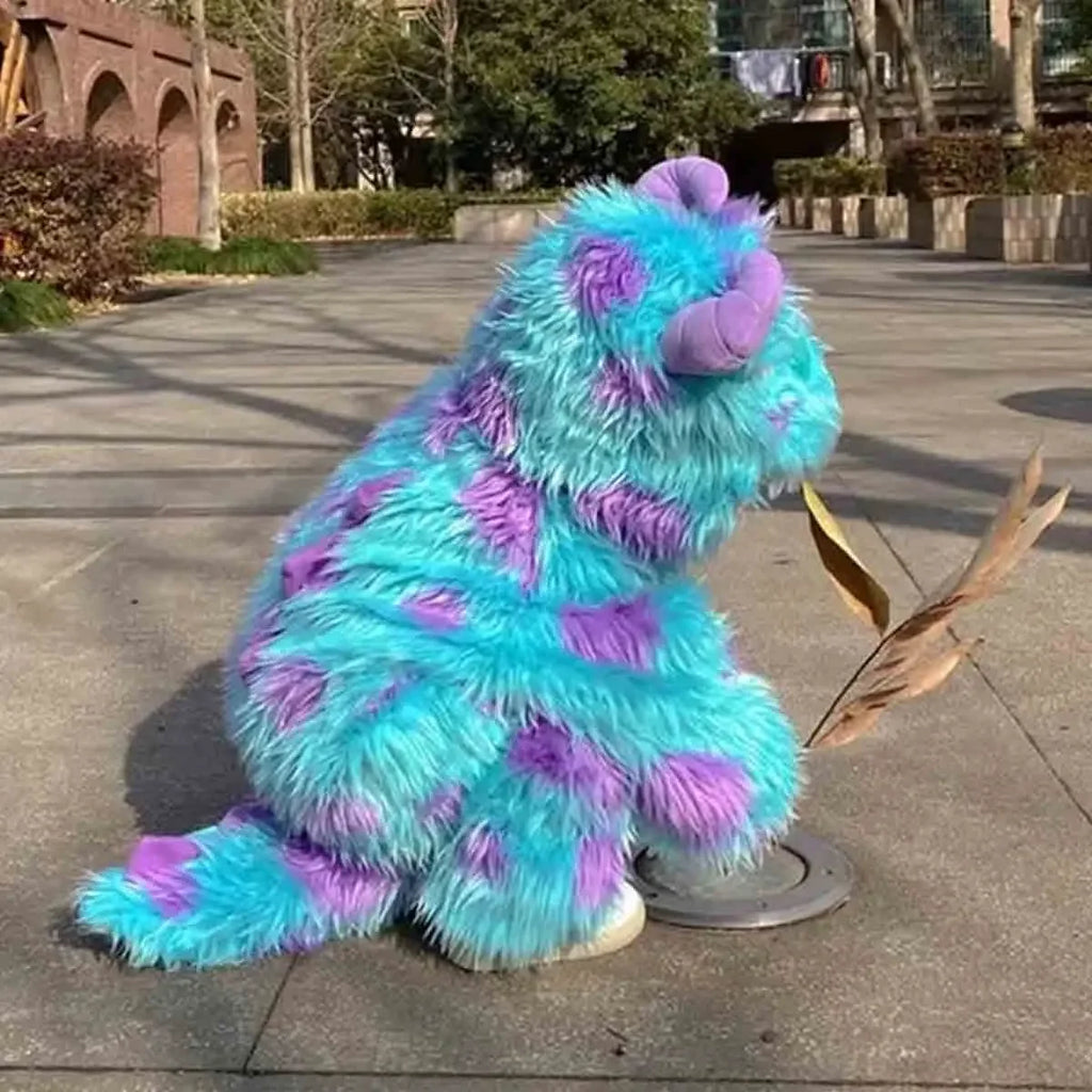 Cute baby monster onesie Halloween costume in blue and purple for adorable toddlers