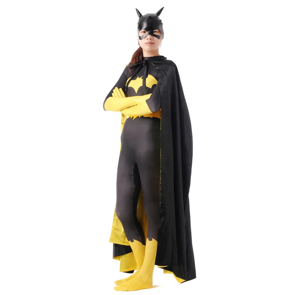 Batwoman cosplay costume for women with intricate bat design and flowing cape for a heroic look