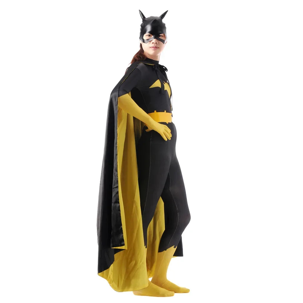 Batwoman cosplay costume for women featuring a cape and iconic color design for fans