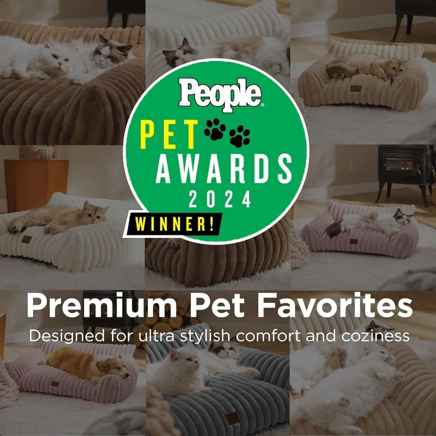 Soft pet couch for cats and dogs, designed for stylish comfort and coziness, featuring premium pet favorites