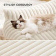 Stylish corduroy soft pet couch for cats and dogs with ultra-soft fabrics for home decor