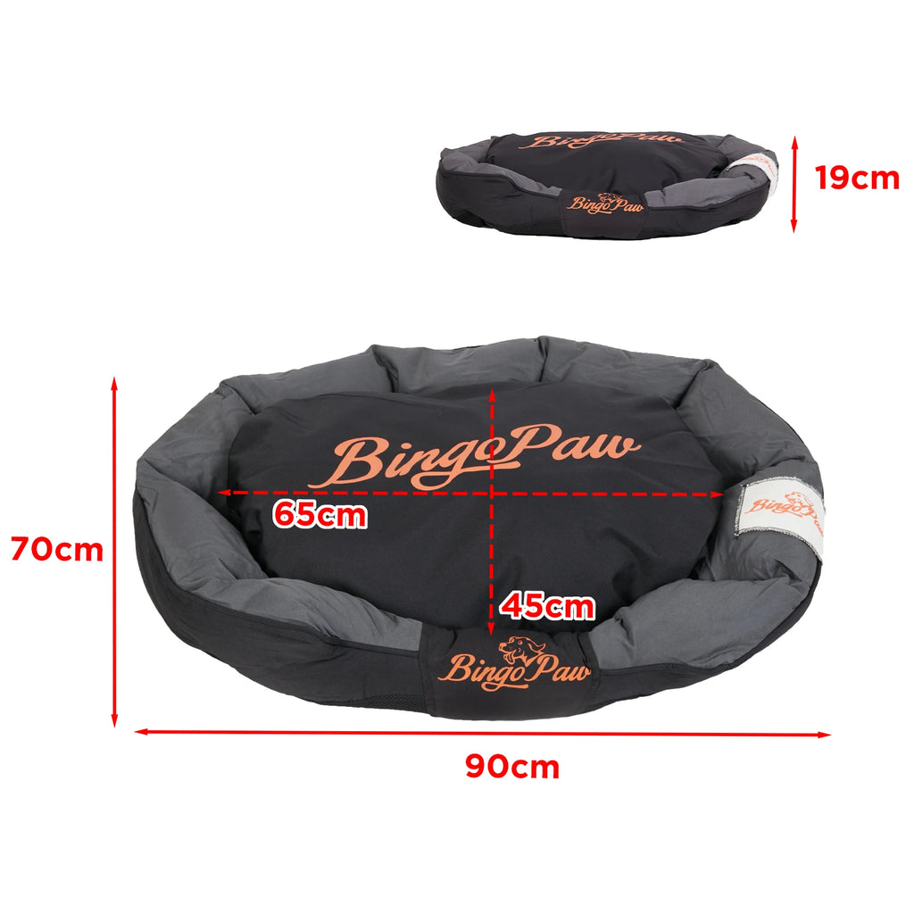 BingoPaw calming pet sofa bed for dogs featuring soft fabric and plush edges for ultimate comfort