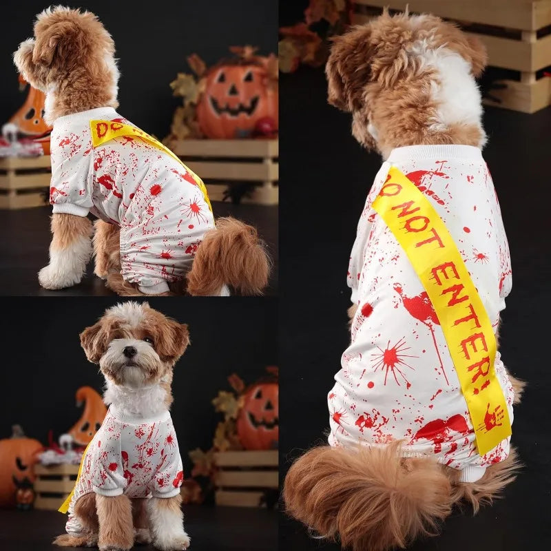 Blood splatter dog dress from Zoomies & Co featuring a fun design for festive occasions