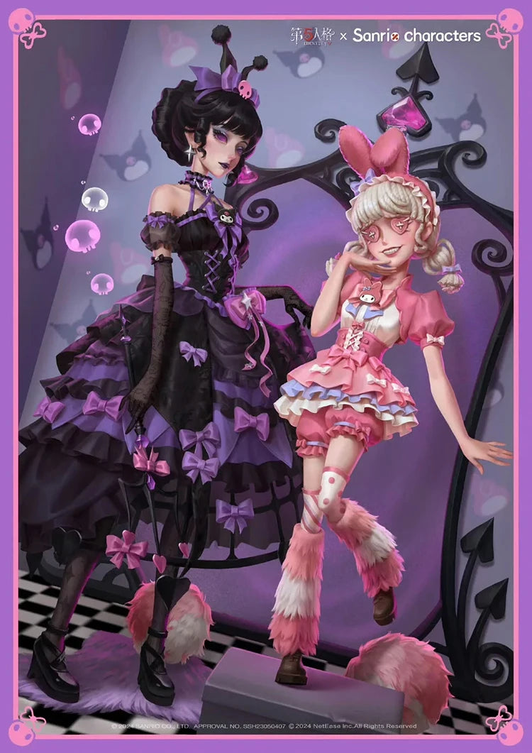 Bloody Queen Mary cosplay costume featuring spooky elegance with dark ruffles and playful pink accents