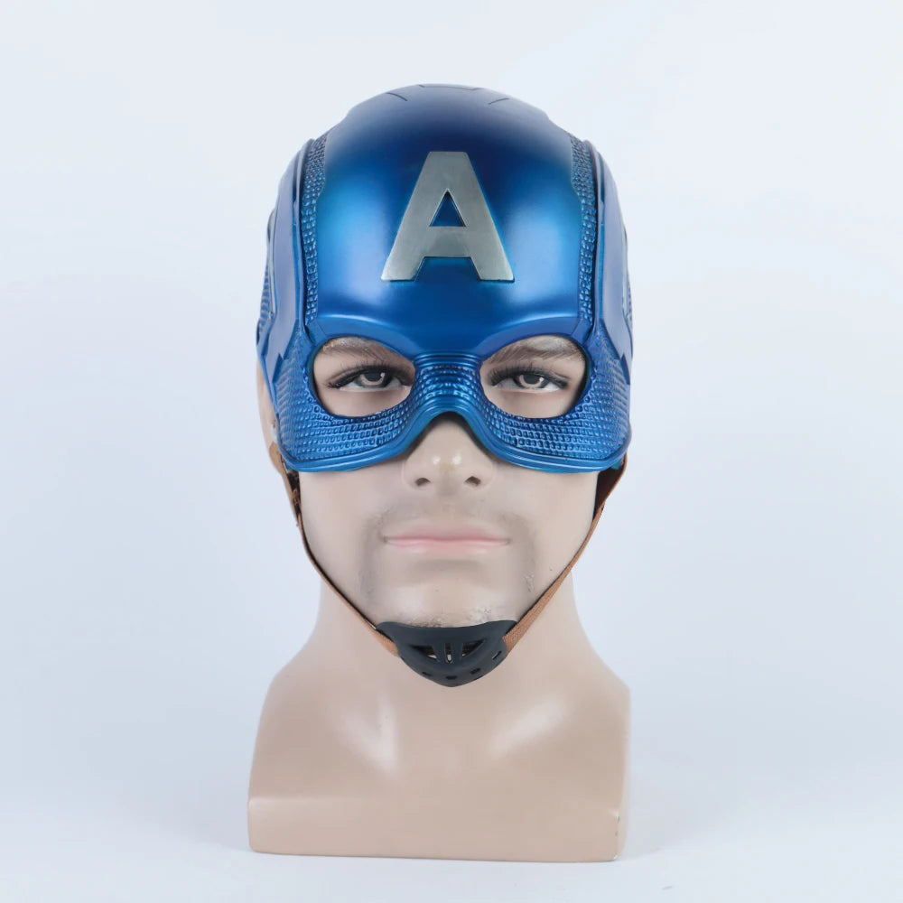Zoomies & Co Captain America Halloween mask in blue with silver 'A' emblem for costume parties
